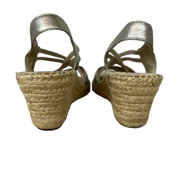 Abeo Biosystems Delano Espadrille Women's Size 7N Gold Leather Wedge Sandals - Picture 5 of 14